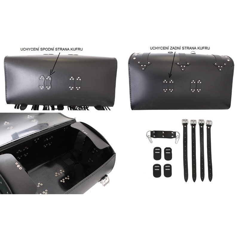 Kožený moto kufr na motorku Chopper RSA-6C výprodej