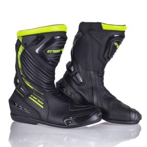 Street Racer Grid Black-Fluo Yellow Мотоциклетни ботуши