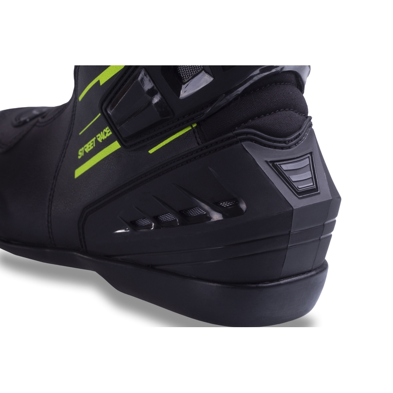 Street Racer Grid Black-Fluo Yellow Мотоциклетни ботуши