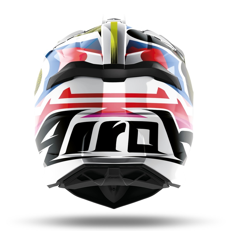 Motokrosová přilba Airoh Strycker View 2022 modro-růžovo-bílá lesklá