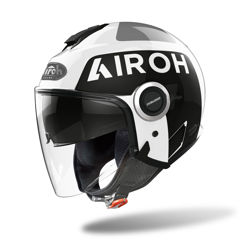 Otevřená přilba na motorku Airoh Helios Up 2022 černo-bílá