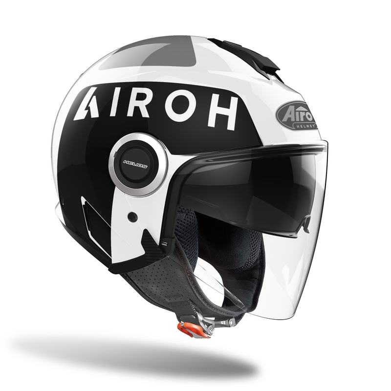 Otevřená přilba na motorku Airoh Helios Up 2022 černo-bílá