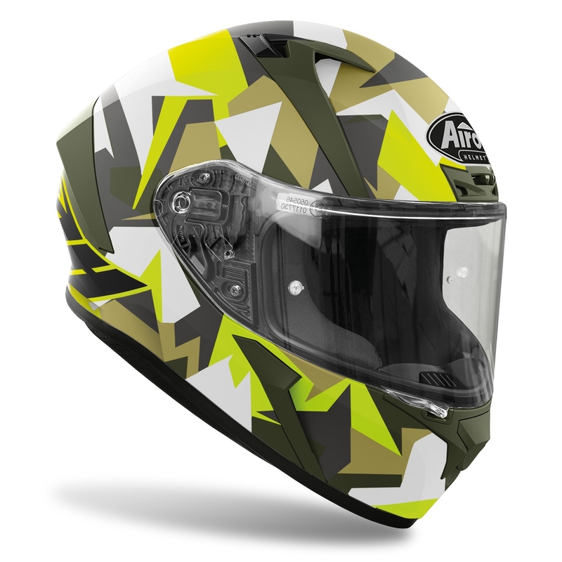 Integrální přilba na motorku Airoh Valor Army 2022 bílo-khaki-fluo zelená