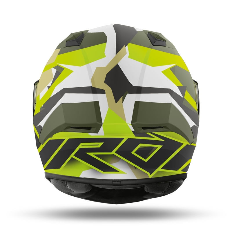 Integrální přilba na motorku Airoh Valor Army 2022 bílo-khaki-fluo zelená