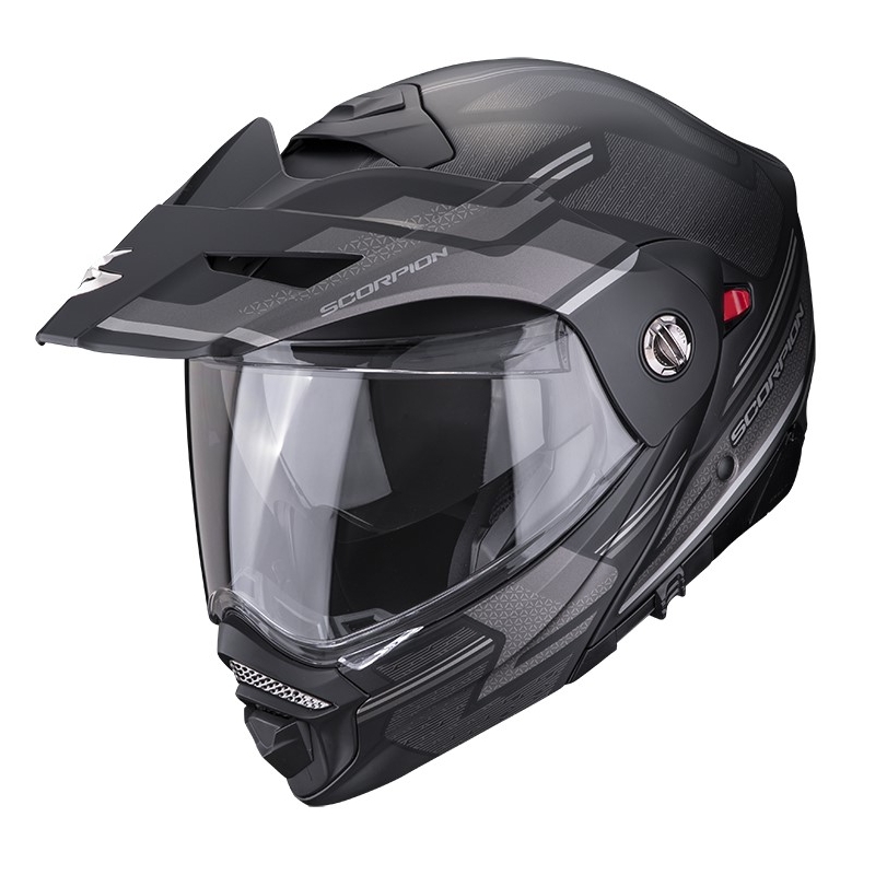 Мотоциклетна каска SCORPION ADX-2 CARRERA матова черно-сребърна