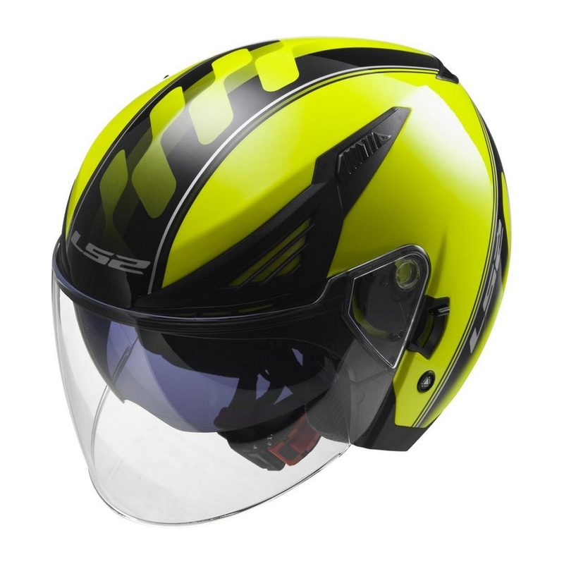 Přilba na motorku otevřená LS2 OF586 Bishop Atom žluto-černá výprodej