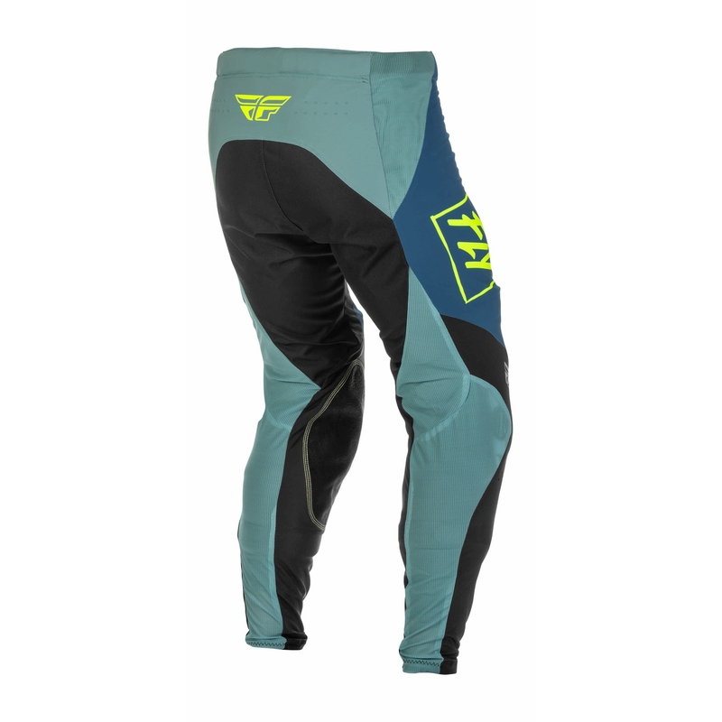Motokrosové kalhoty FLY Racing Lite 2022 šedo-tyrkysové hi-vis