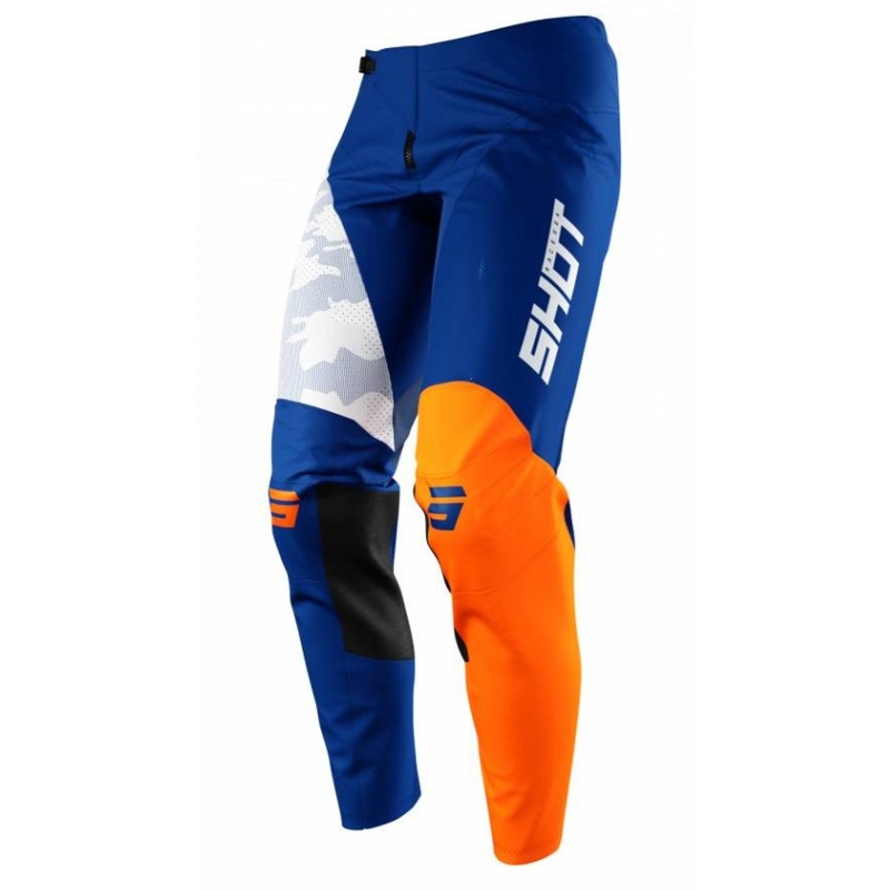 Панталони за мотокрос Shot Contact Camo Blue-White-Orange разпродажба