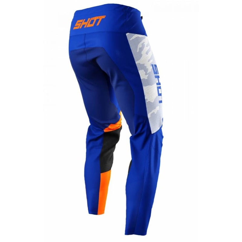 Панталони за мотокрос Shot Contact Camo Blue-White-Orange разпродажба