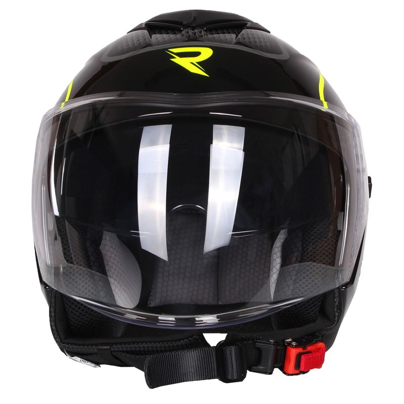 Отворена мотоциклетна каска Street Racer Pilot Black and Yellow