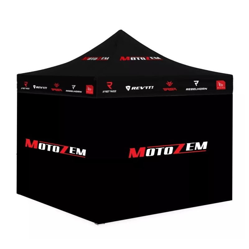 Състезателна палатка на марката MotoZem със странични стени