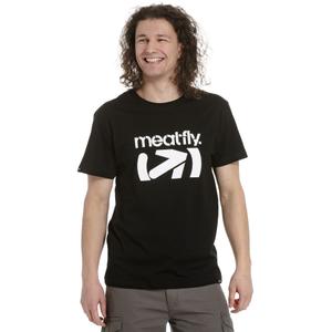Тениска Meatfly Podium черно-бяла разпродажба