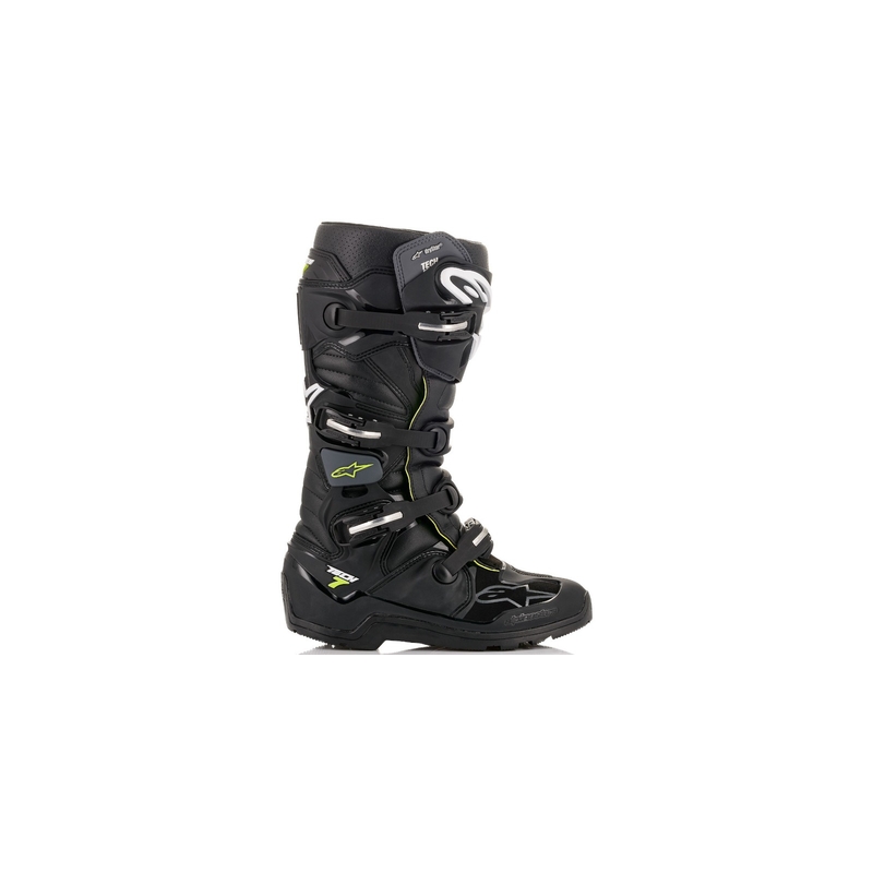 Мотоциклетни ботуши Alpinestars Tech 7 Enduro Drystar, черно-сиво-флуоресцентно жълто