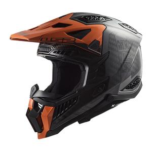 Мотокрос каска LS2 MX703 X-Force Victory Titanium черно-оранжева