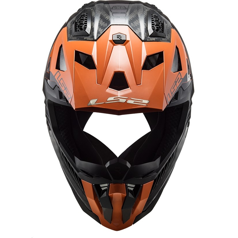 Мотокрос каска LS2 MX703 X-Force Victory Titanium черно-оранжева