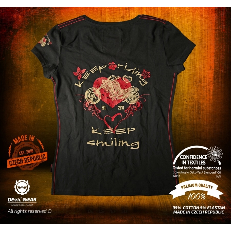 Dámské triko Devils Wear - Keep Riding Keep Smiling