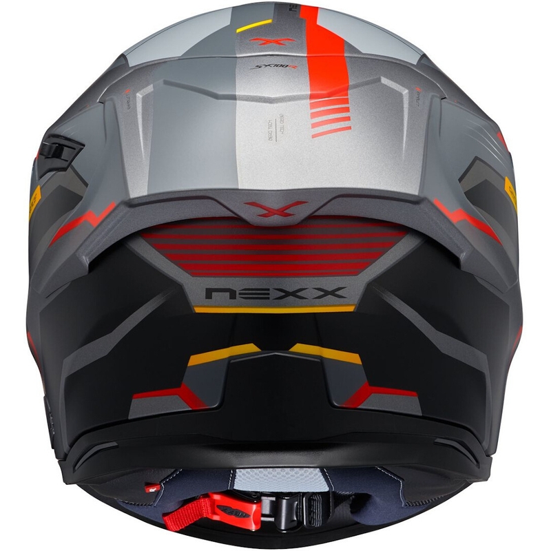 Интегрална мотоциклетна каска NEXX SX.100R Gridline сиво-червена разпродажба