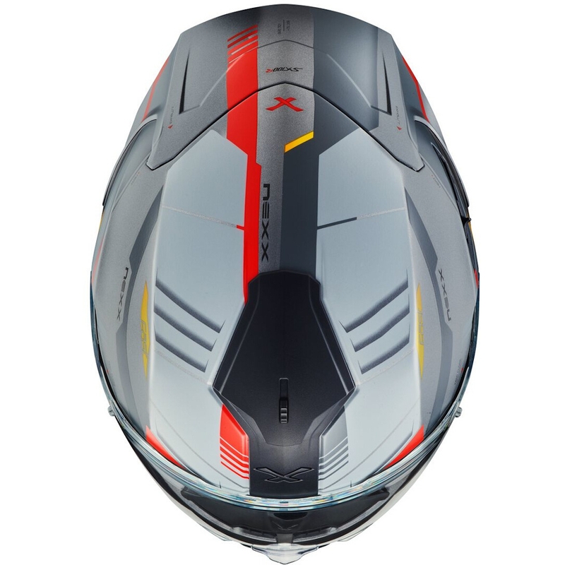 Интегрална мотоциклетна каска NEXX SX.100R Gridline сиво-червена разпродажба