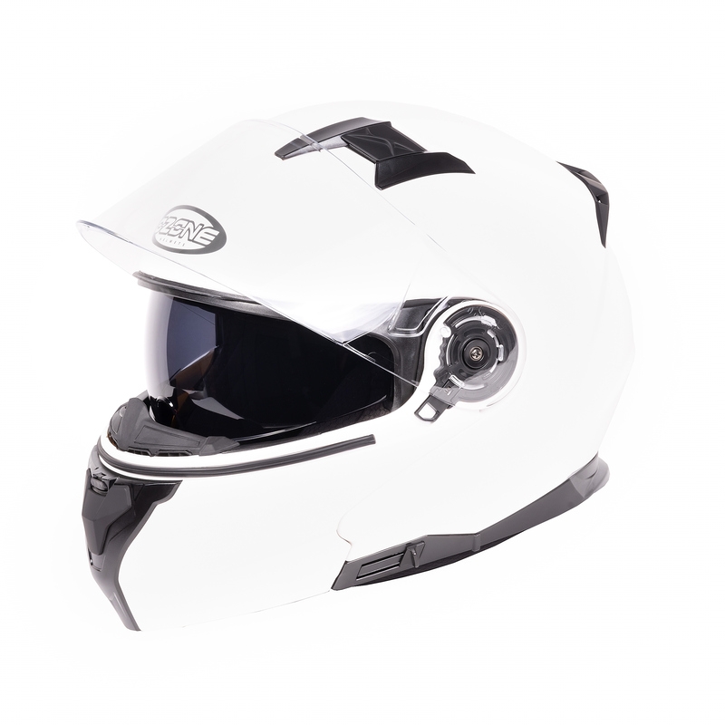 Ozone Flip Up мотоциклетна каска Storm White Gloss разпродажба