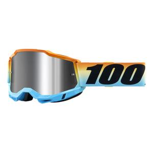Очила за мотокрос 100% ACCURI 2 Сънсет синьо-жълто-оранжево (сребърен плексиглас)