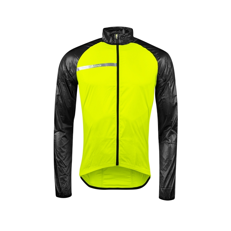 Dětská bunda na kolo FORCE Windpro fluo žluto-černá výprodej