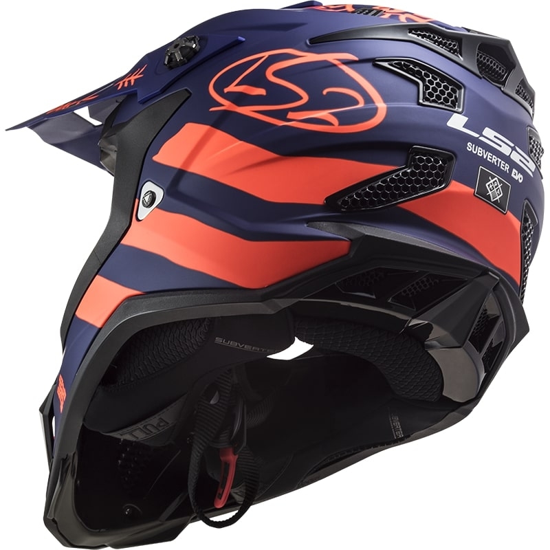 Motokrosová přilba LS2 MX700 Subverter Cargo modro-fluo oranžová matná
