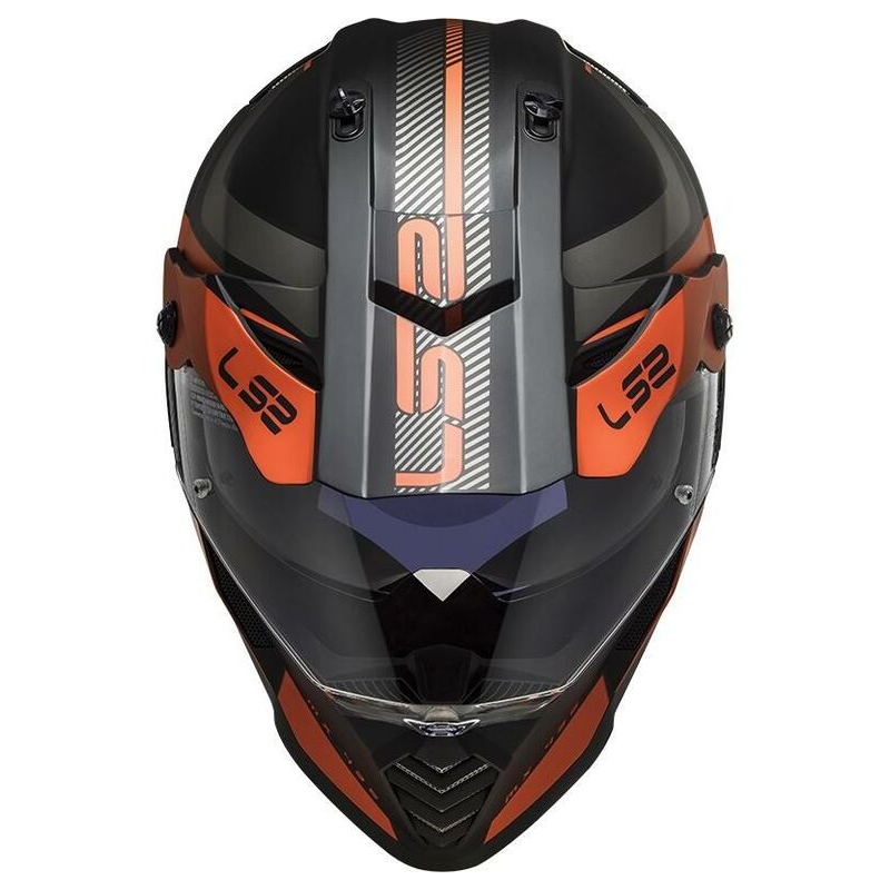 Каска за ендуро LS2 MX436 Pioneer Evo Adventurer черно-оранжев мат