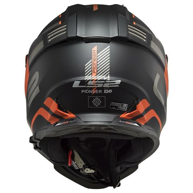 Каска за ендуро LS2 MX436 Pioneer Evo Adventurer черно-оранжев мат