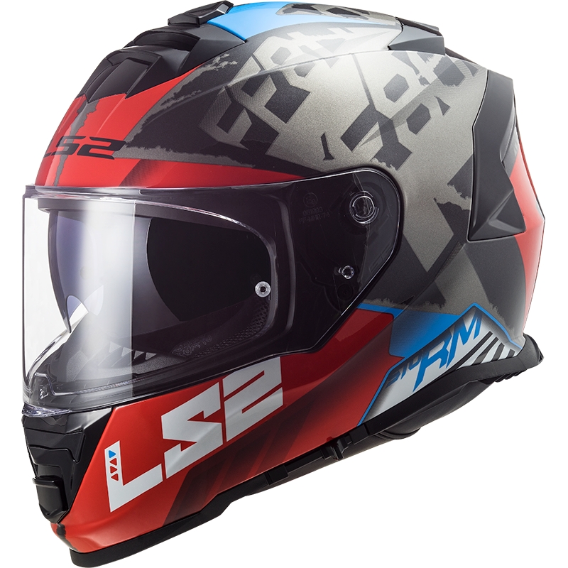 LS2 FF800 Storm Sprinter черно-червено-титанова интегрална мотоциклетна каска