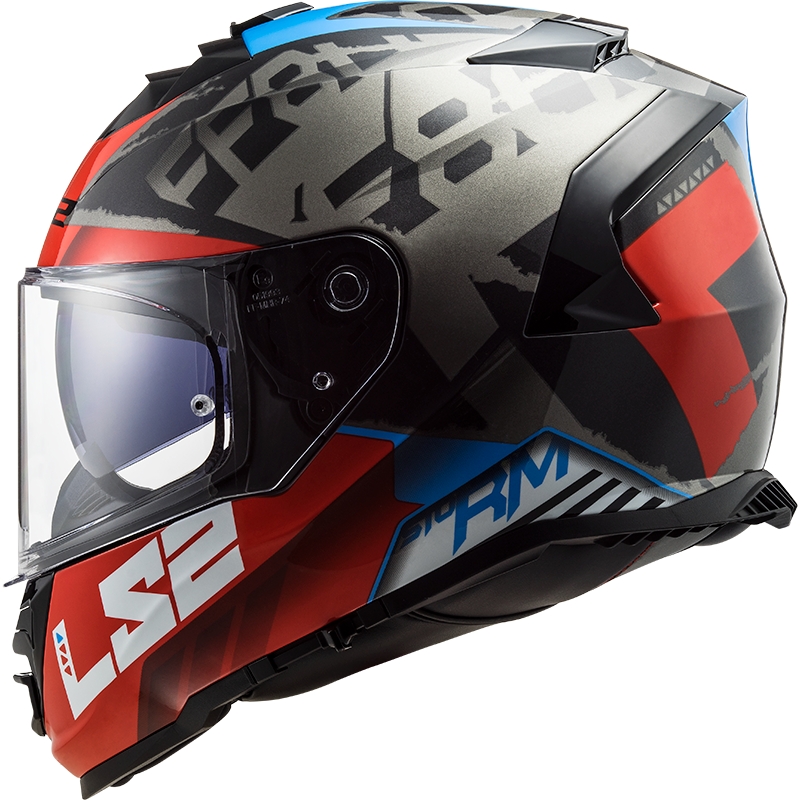 LS2 FF800 Storm Sprinter черно-червено-титанова интегрална мотоциклетна каска
