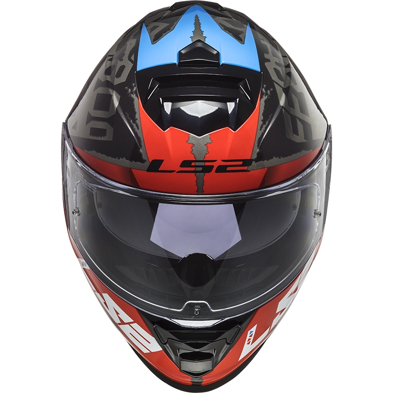 LS2 FF800 Storm Sprinter черно-червено-титанова интегрална мотоциклетна каска