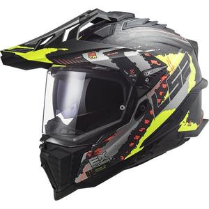 Каска за ендуро LS2 MX701 Explorer C Extend черно-сиво-флуорово жълто