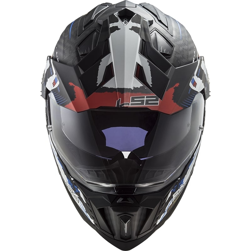 Каска за ендуро LS2 MX701 Explorer C Extend черно-синьо-червена