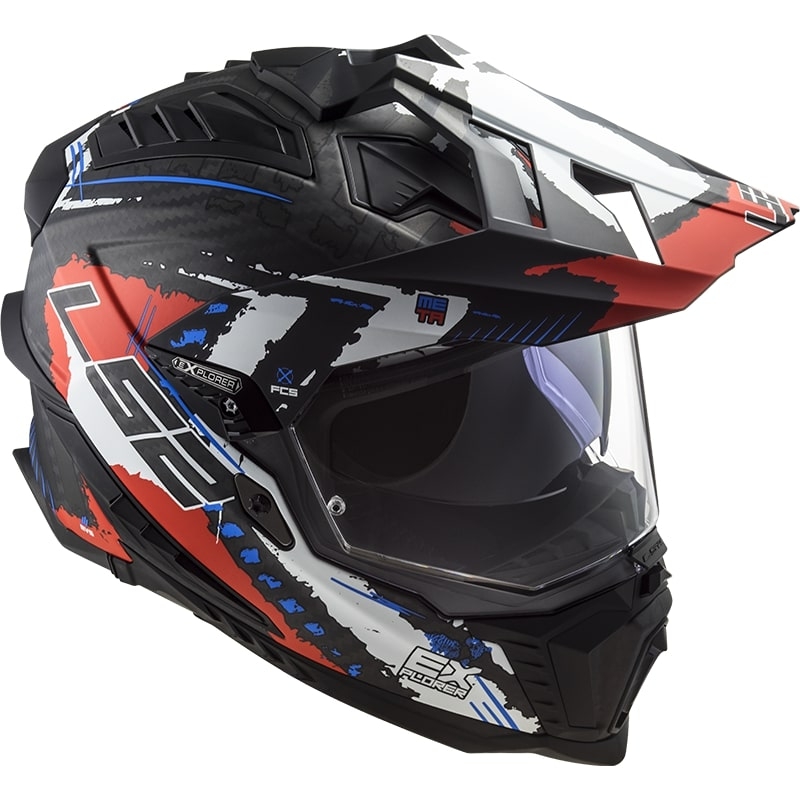 Каска за ендуро LS2 MX701 Explorer C Extend черно-синьо-червена