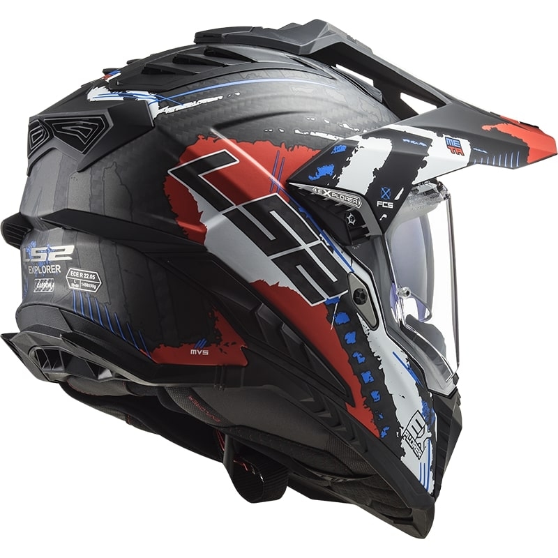 Каска за ендуро LS2 MX701 Explorer C Extend черно-синьо-червена