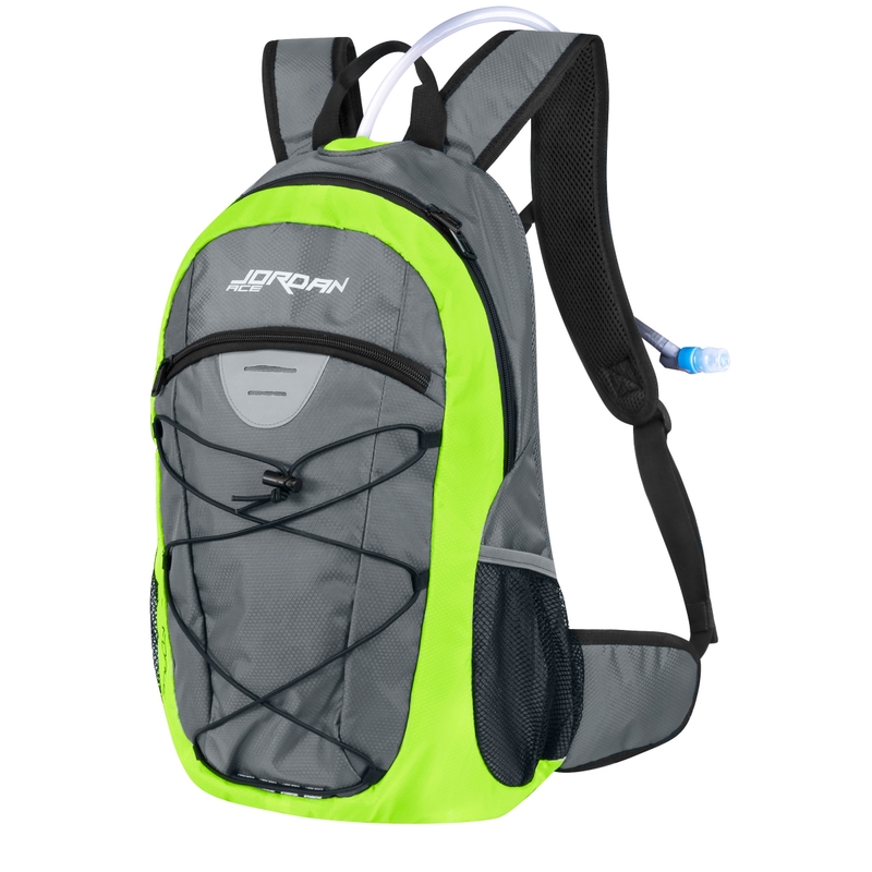 Cyklo batoh FORCE Jordan Plus 20 l šedo-fluo zelený s hydrovakem výprodej