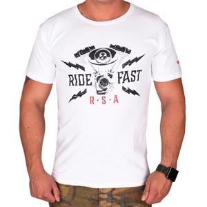 Тениска RSA Ride Fast бяла разпродажба
