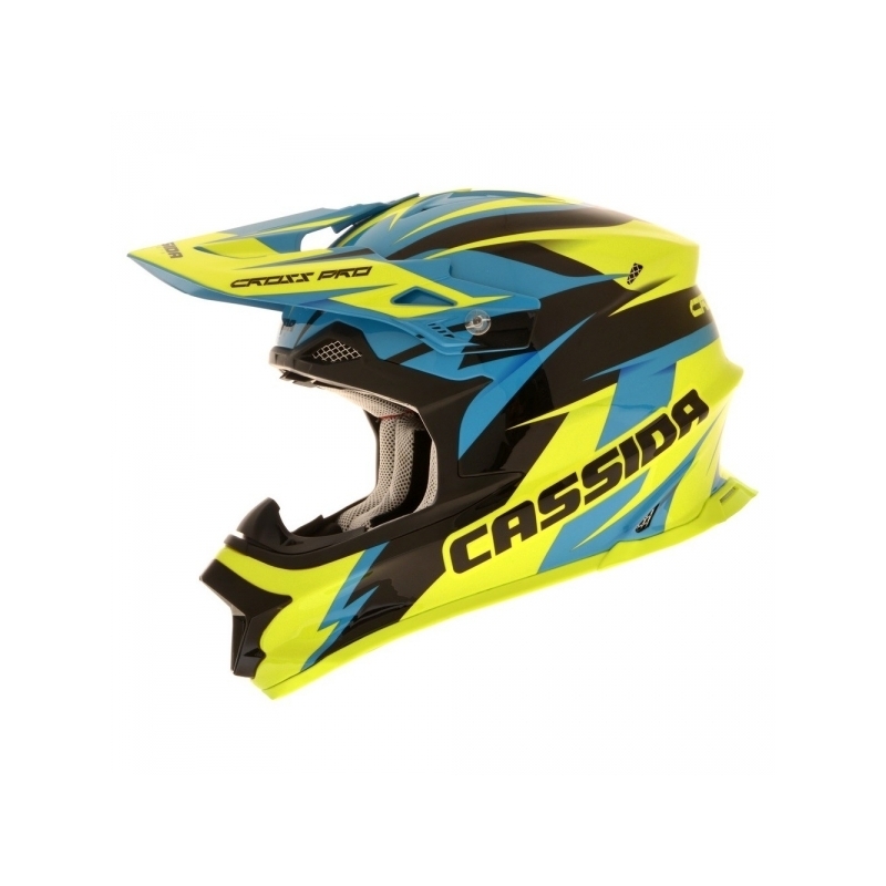 Motokrosová přilba Cassida Cross Pro - modro/žluto/černá
