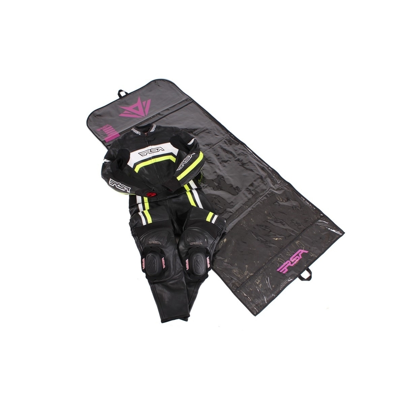 Мотоциклетен комбинезон RSA Virus Black-White-Fluo Yellow за жени разпродажба