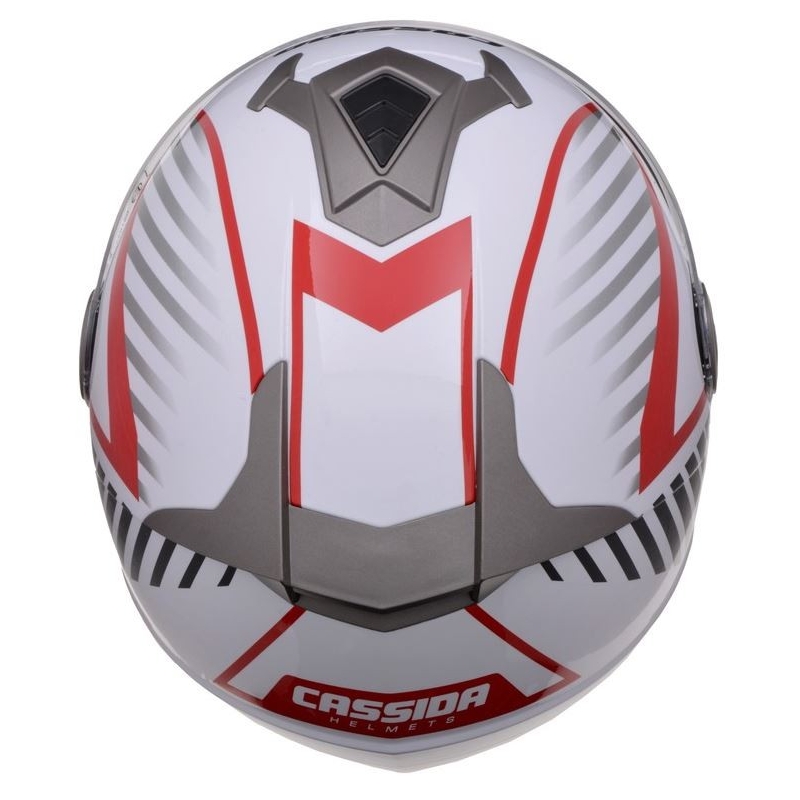 Каска за мотоциклет Cassida Magnum черно-бяло-червена