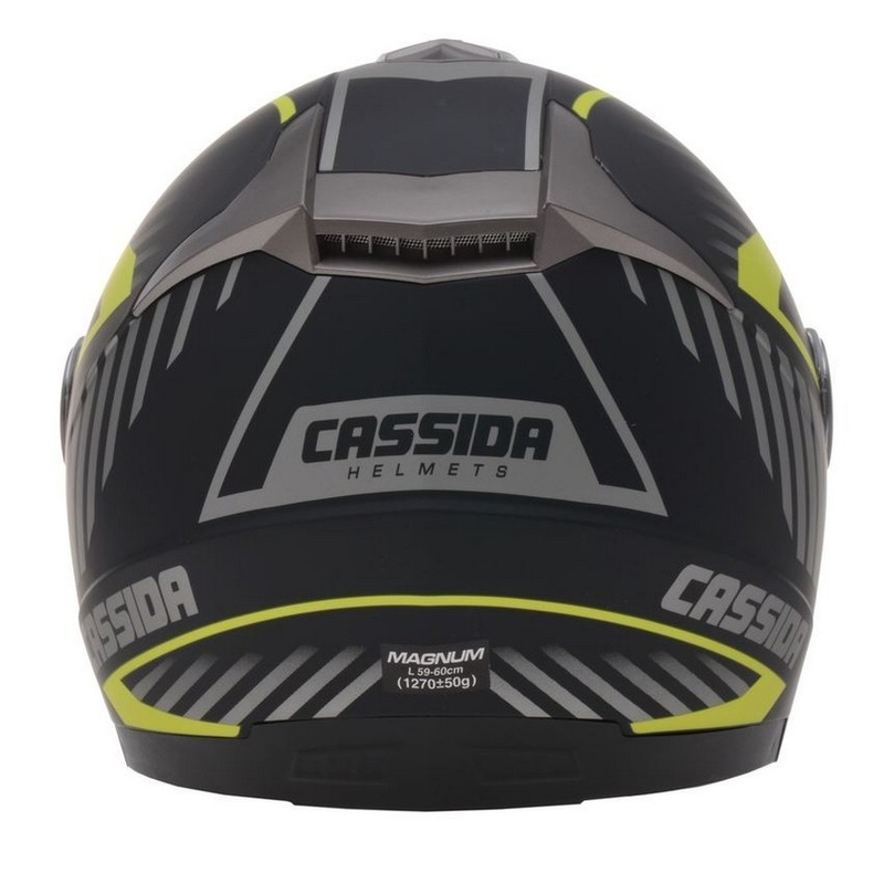 Каска за мотоциклет Cassida Magnum черно-сиво-флуо-жълта