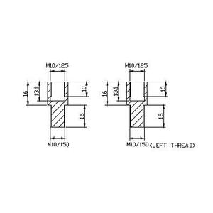 Adaptér na zpětné zrcátko PUIG ADAPTER M10/150 THREAD RIGHT+LEFT REAR MIRROR HI-T černý to handlebar