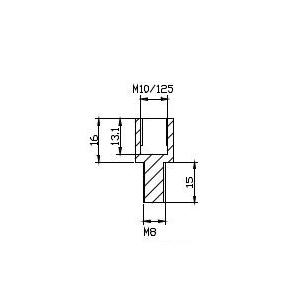 Adaptér na zpětné zrcátko PUIG ADAPTER REAR MIRROR HI-TECH M10 TO M8 DUCATI černý to handlebar