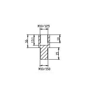 Adaptér na zpětné zrcátko PUIG ADAPTER M10/150 RIGHT THREAD REAR MIRROR HI-TECH B černý to handlebar