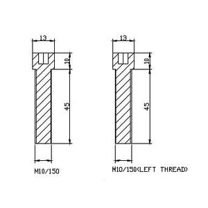 Adaptér na zpětné zrcátko PUIG ADAPTER M10/150 RIGHT/LEFT REAR MIRROR HI-TECH B černý to handlebar
