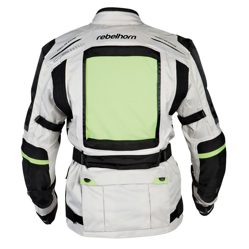 Dámská moto bunda Rebelhorn Hiker šedo-černo-fluo žlutá