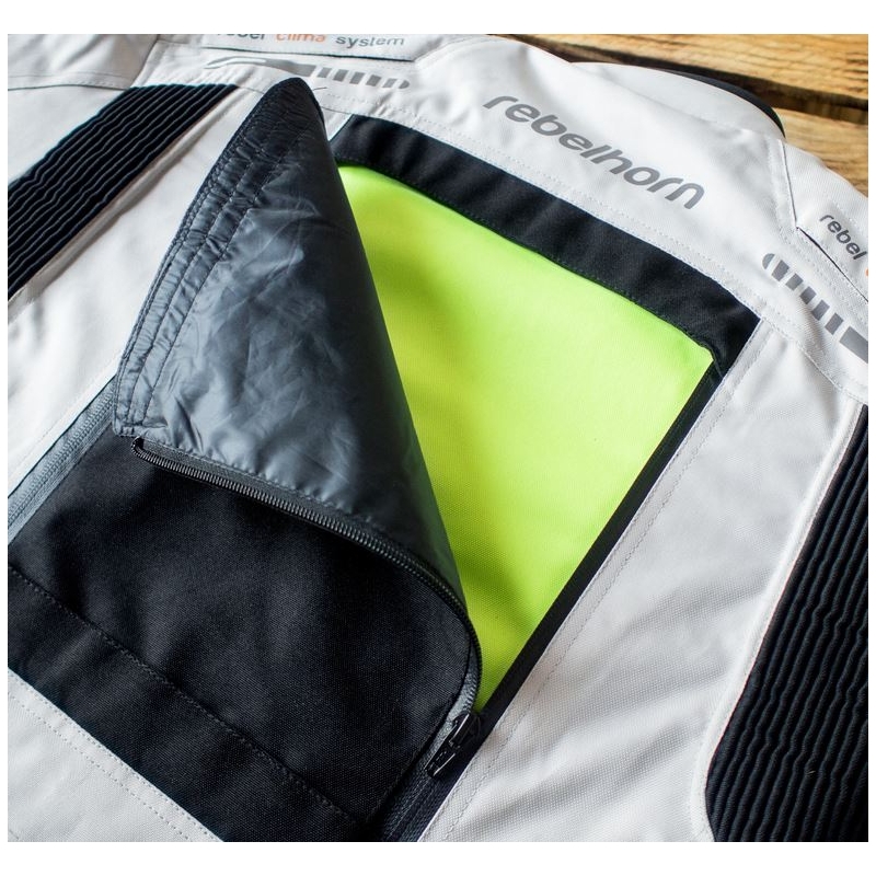 Moto bunda Rebelhorn Hiker Pro šedo-černo-fluo žlutá