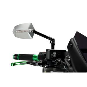 Zpětné zrcátko PUIG GTI černá / eloxovaný hliník pravý