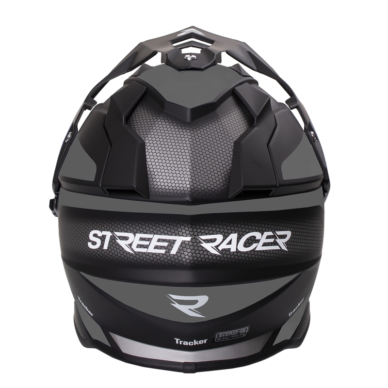 Каска за ендуро Street Racer Tracker черно-сива
