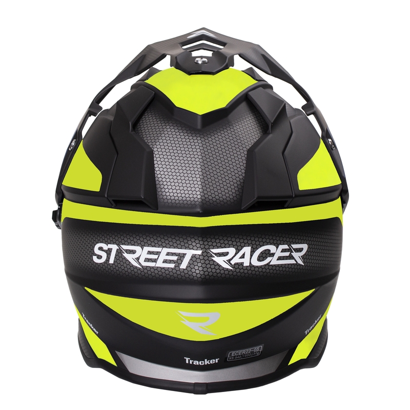 Каска за ендуро Street Racer Tracker черно-флуорово жълто